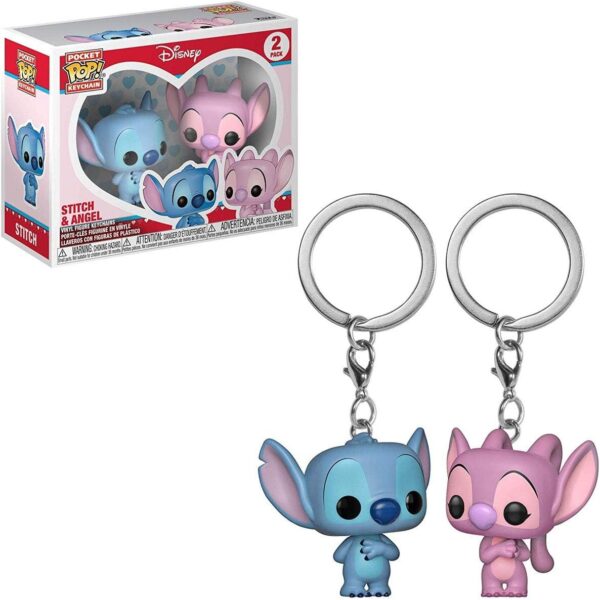 FUNKO POP! KEYCHAIN: Lilo & Stitch - Stitch & Angel 2PK