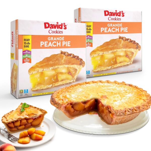 David's Cookies Ready To Bake Grandé Peach Pie 10" 2